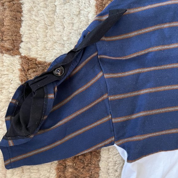 Zara Knit and Striped Woven Pieced Patchwork Button Up Top- Size S - Picture 3 of 6